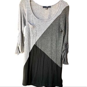 Grey Minimalist Colorblock Mini Dress